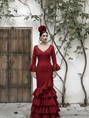 VESTIDO LUCÍA ROJO LUNAR