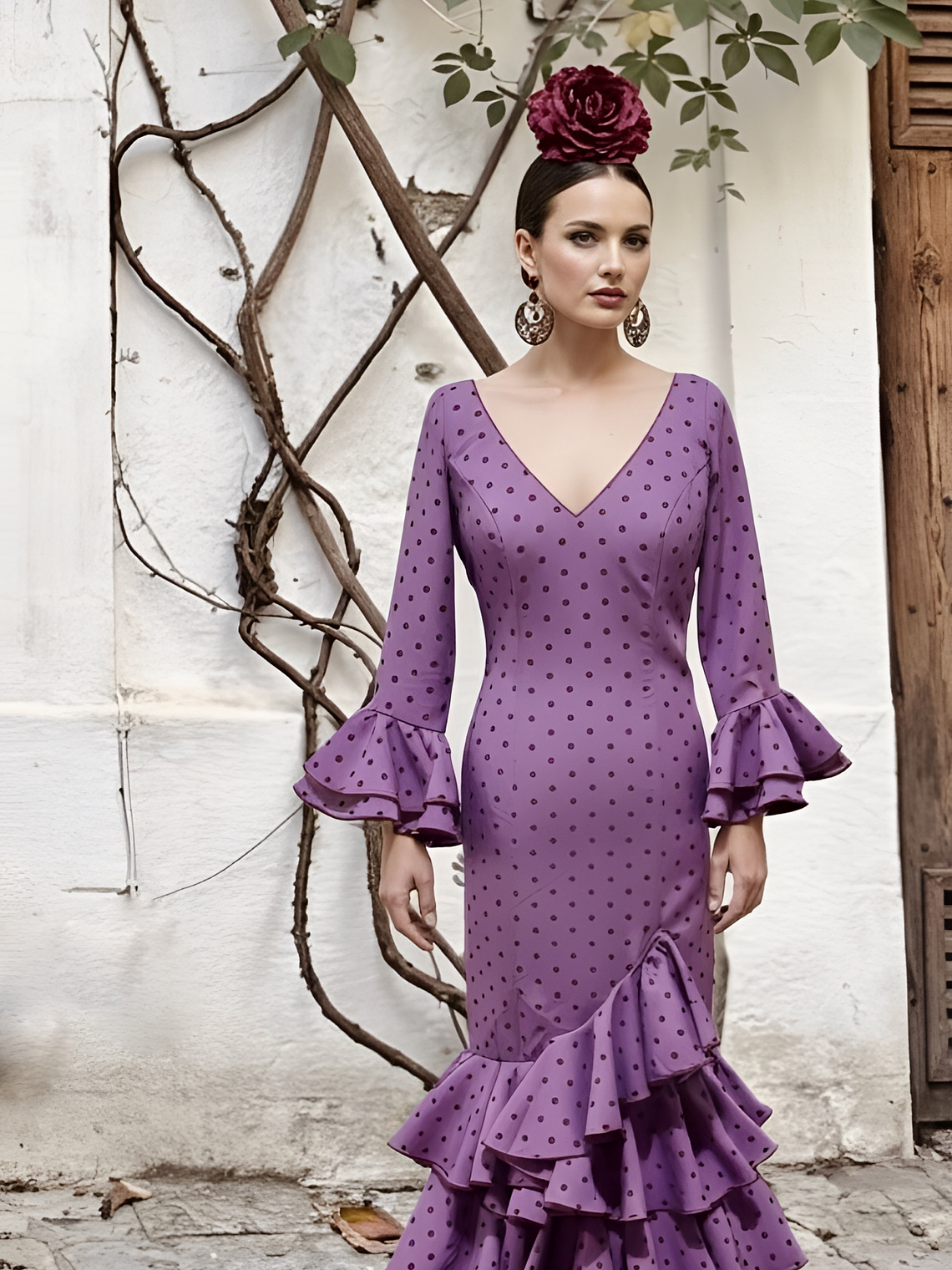 VESTIDO LUCÍA LILA LUNAR CIRUELA 1