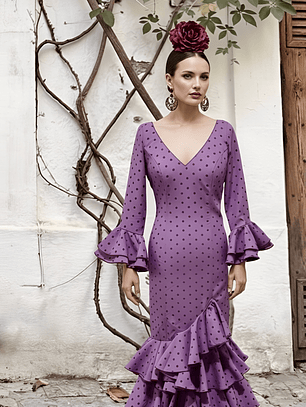 VESTIDO LUCÍA LILA LUNAR CIRUELA