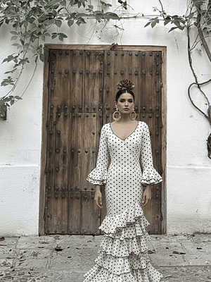 VESTIDO LUCÍA BLANCO LUNAR NEGRO PEQUEÑO