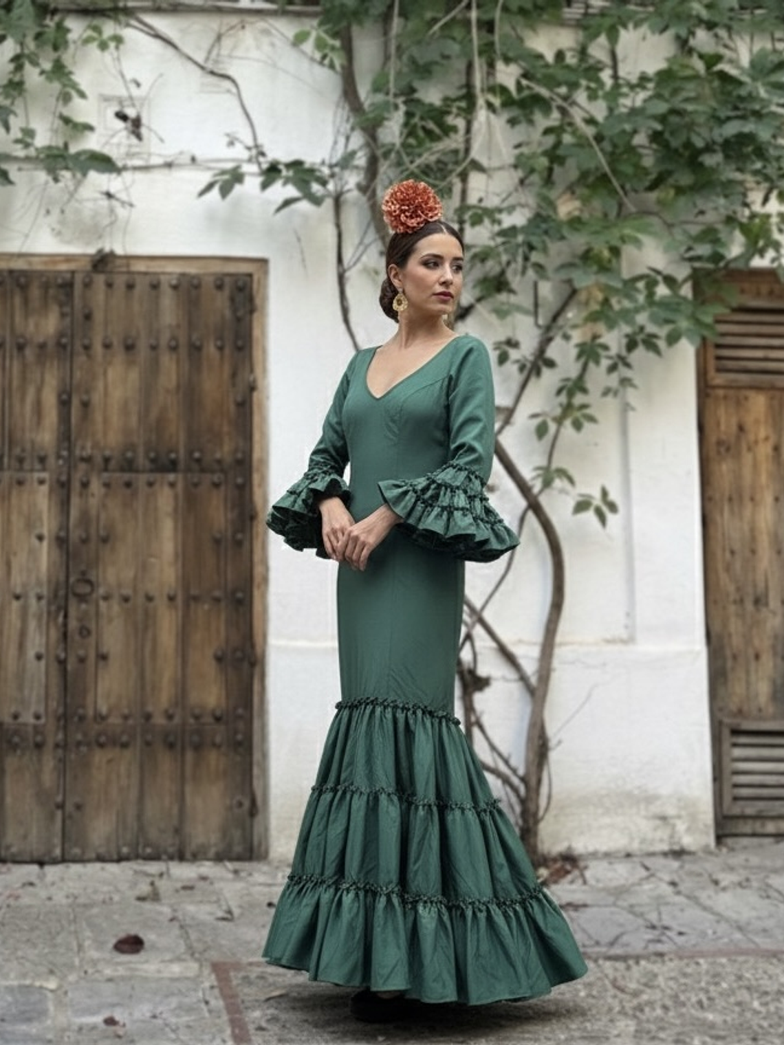 VESTIDO CARMEN VERDE BOTELLA 1