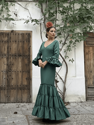 VESTIDO CARMEN VERDE BOTELLA