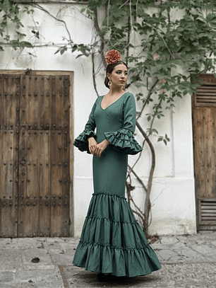 VESTIDO CARMEN VERDE BOTELLA