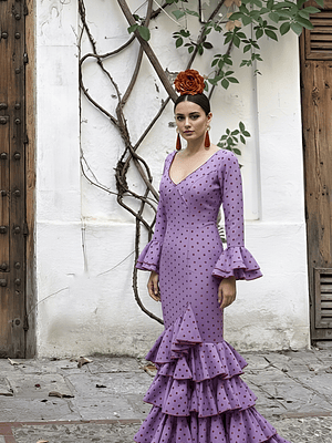 VESTIDO LUCÍA MALVA LUNAR NARANJA