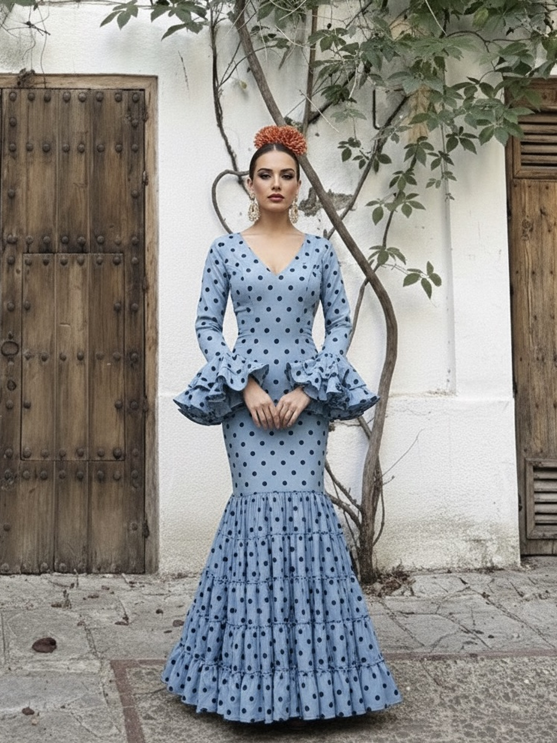 VESTIDO CARMELA CELESTE LUNAR AZUL 1