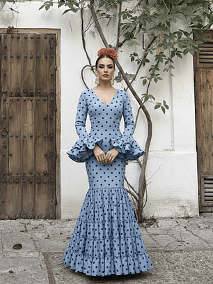 VESTIDO CARMELA CELESTE LUNAR AZUL