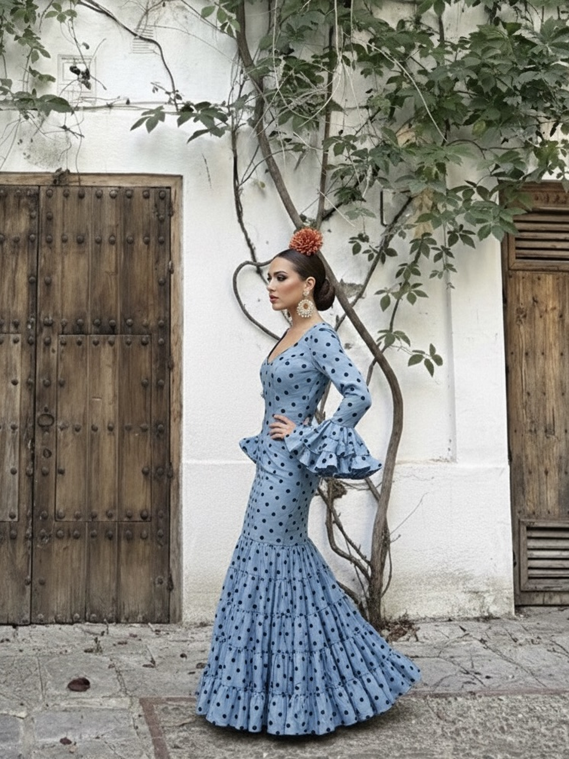 VESTIDO CARMELA CELESTE LUNAR AZUL 2