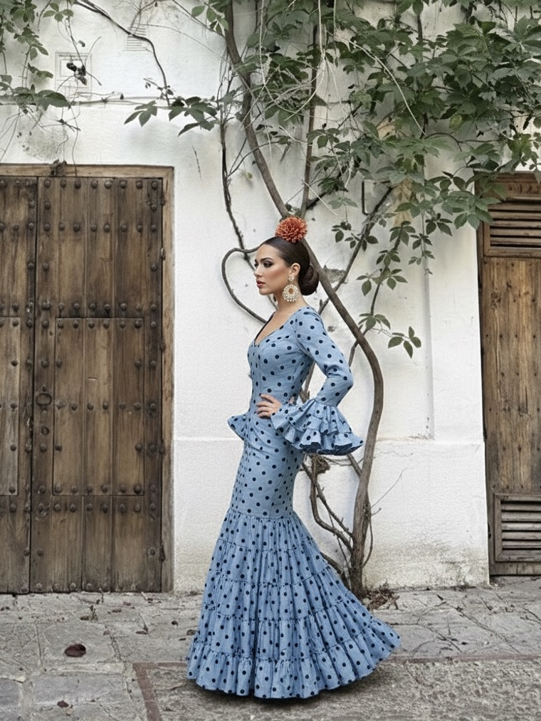 VESTIDO CARMELA CELESTE LUNAR AZUL 2