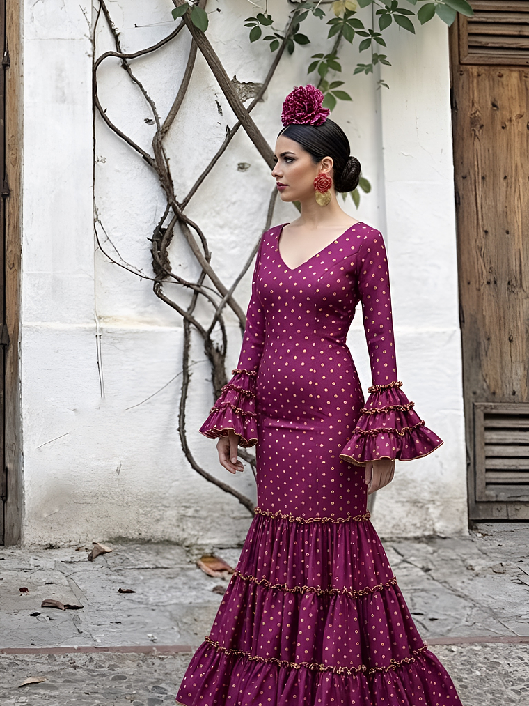 VESTIDO CARMEN CIRUELA LUNAR NARANJA 1