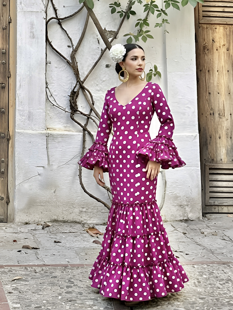 VESTIDO CARMEN BUGANVILLA LUNAR BLANCO GRANDE 1