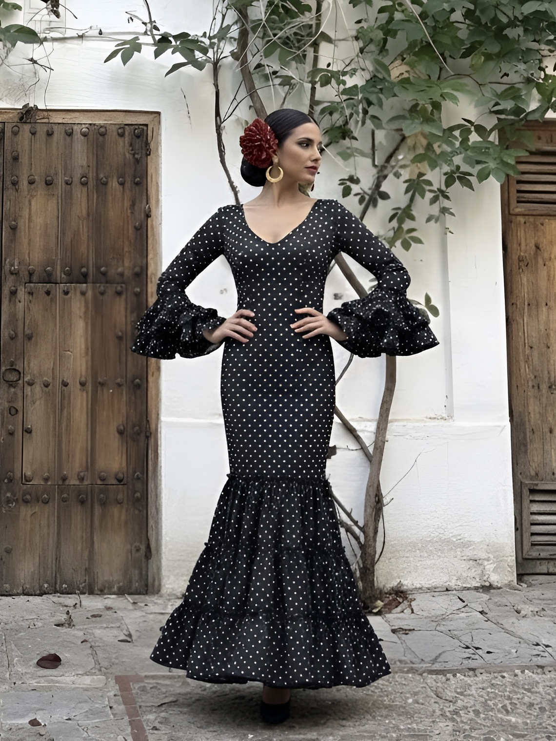 VESTIDO CARMEN NEGRO LUNAR PEQUEÑO 1