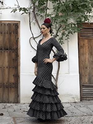 VESTIDO LUCÍA NEGRO LUNAR BLANCO PEQUEÑO