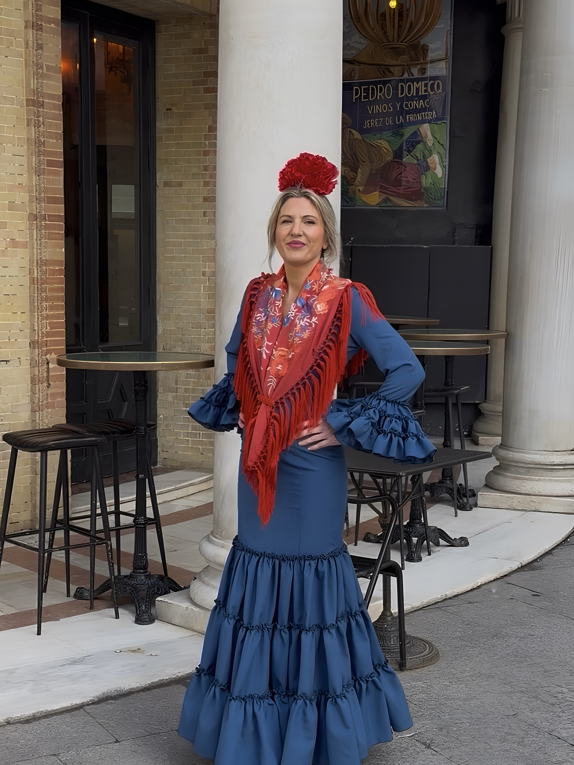 VESTIDO CARMEN AZUL TINTA 1