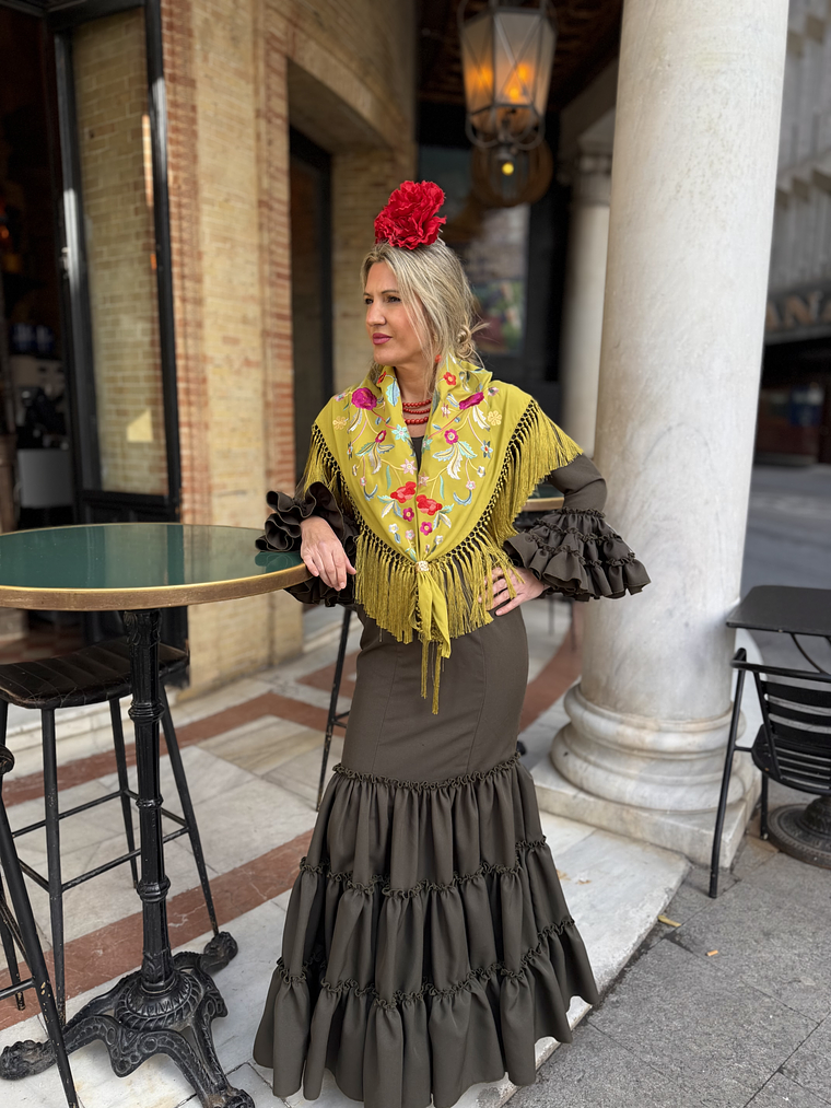 VESTIDO CARMEN VERDE CACERÍA 1