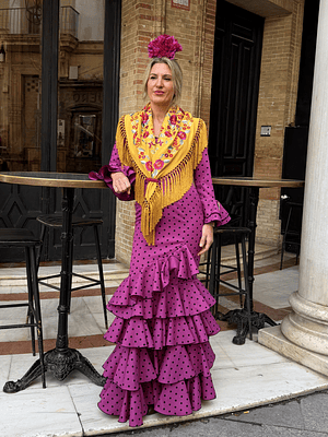 VESTIDO LUCÍA BUGANVILLA LUNAR NEGRO