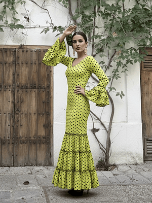 VESTIDO CARMEN LIMA LUNAR VERDE