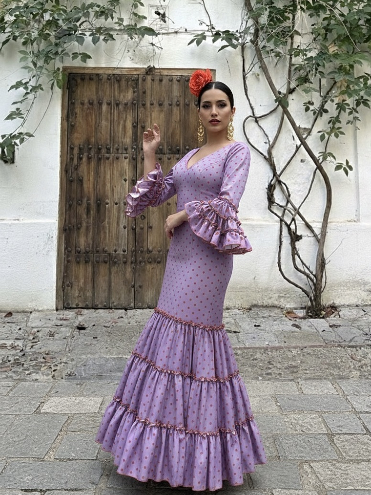 VESTIDO CARMEN MALVA LUNAR CALDERA 1