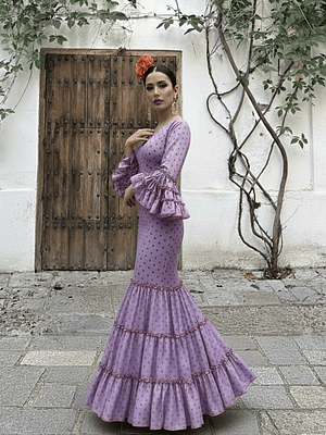 VESTIDO CARMEN MALVA LUNAR CALDERA