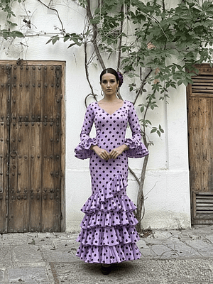 VESTIDO LUCÍA MALVA LUNAR NEGRO GRANDE