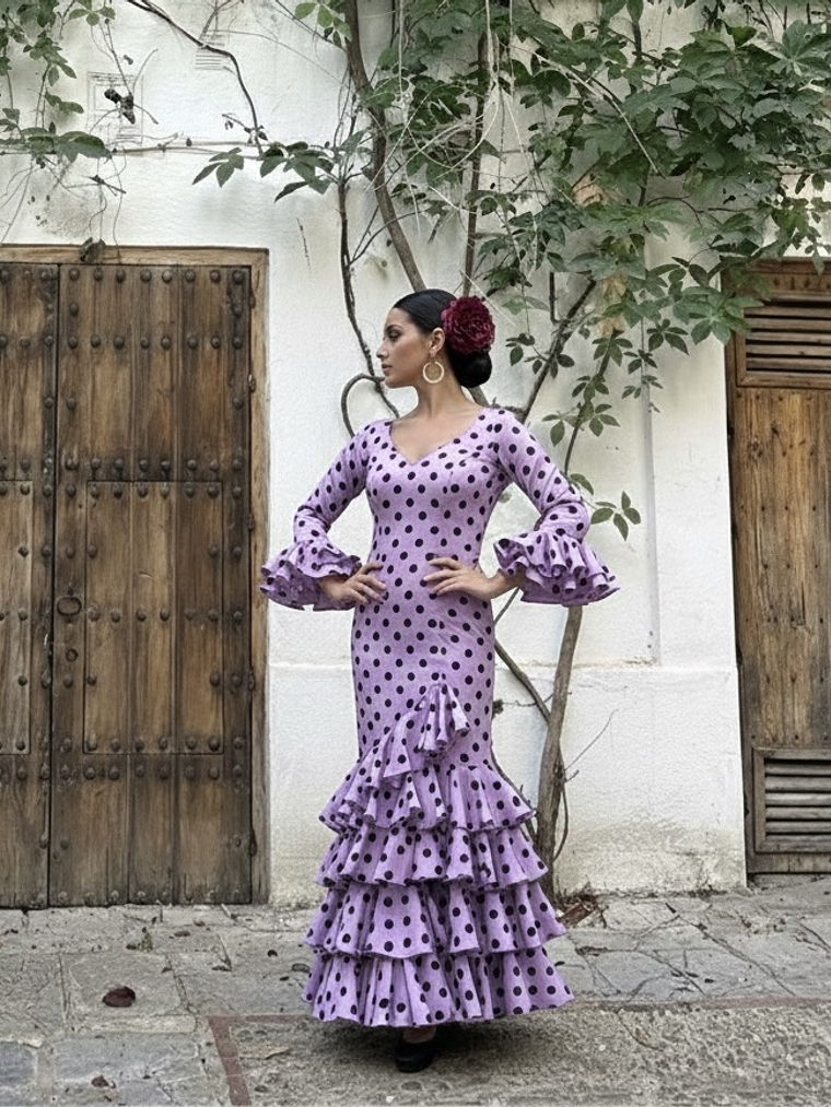 VESTIDO LUCÍA MALVA LUNAR NEGRO GRANDE 1