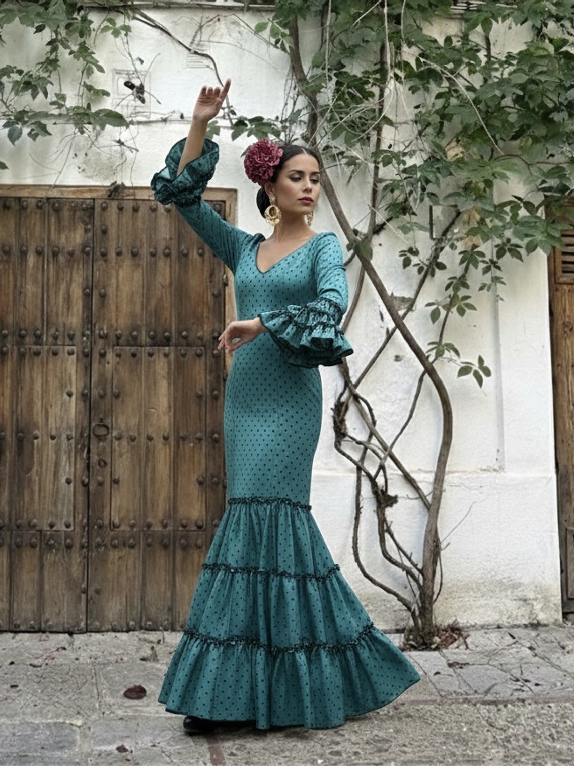 VESTIDO CARMEN VERDE PETRÓLEO LUNAR NEGRO PEQUEÑO 2