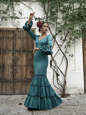 VESTIDO CARMEN VERDE PETRÓLEO LUNAR NEGRO PEQUEÑO