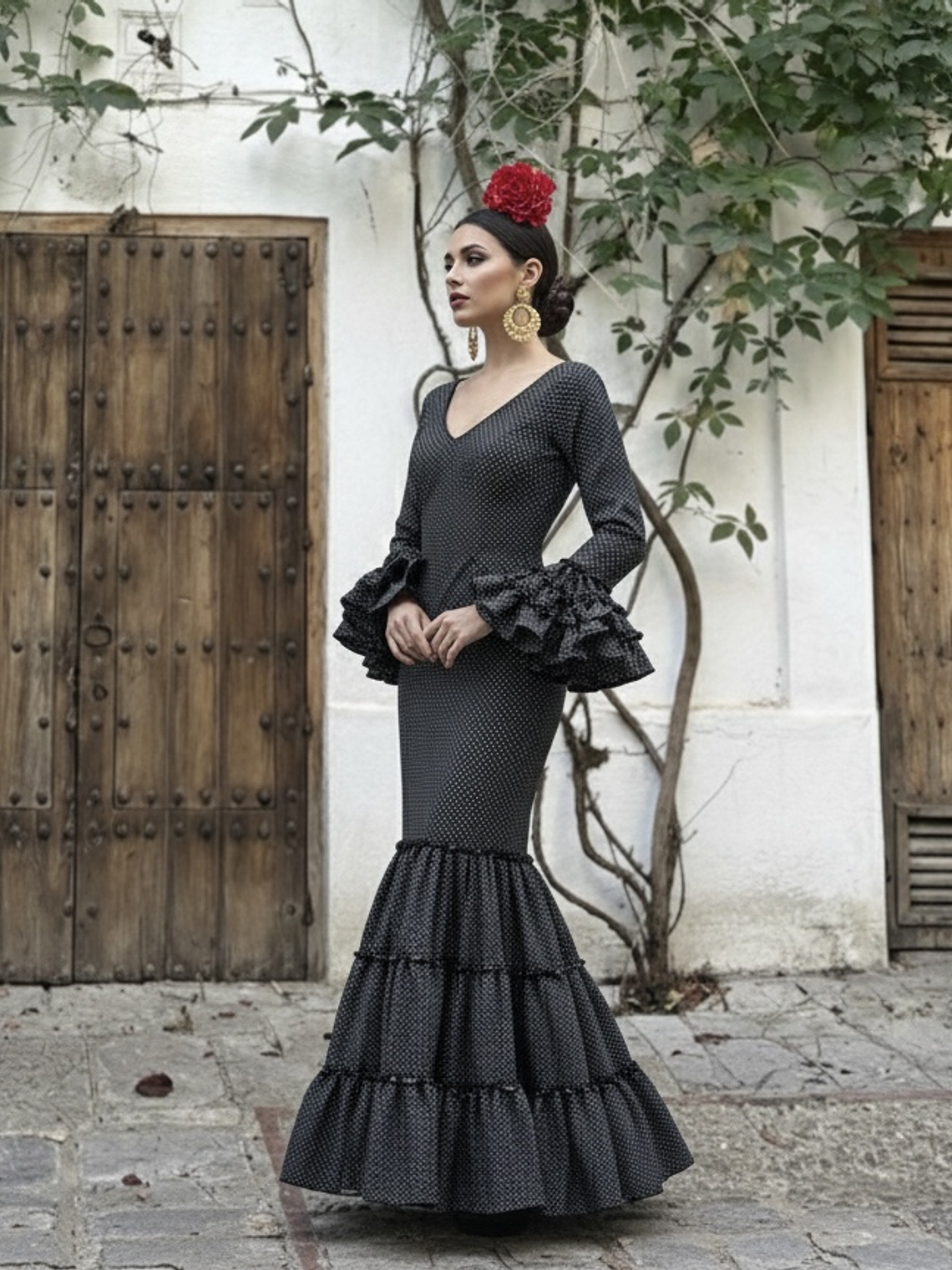 VESTIDO CARMEN NEGRO MICROLUNAR 1