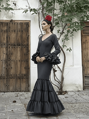 VESTIDO CARMEN NEGRO MICROLUNAR
