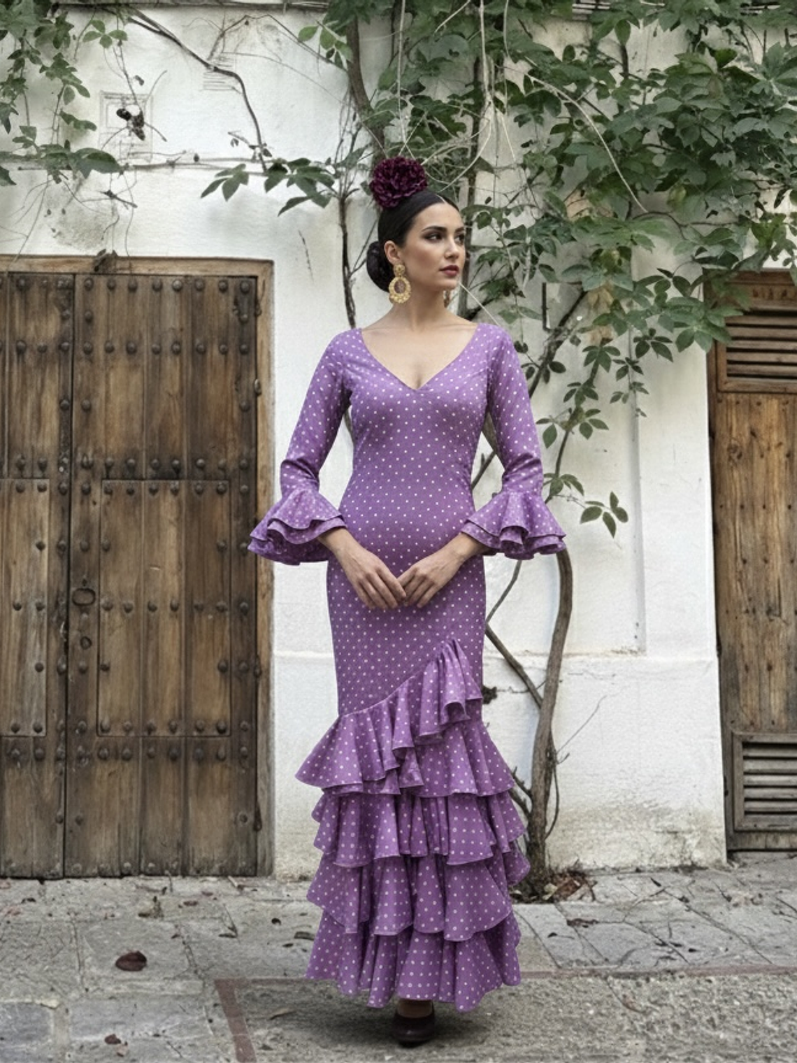 VESTIDO LUCÍA MALVA LUNAR BLANCO PEQUEÑO 1