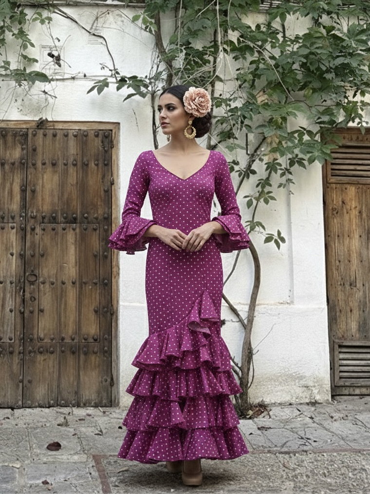 VESTIDO LUCÍA BUGANVILLA LUNAR BLANCO PEQUEÑO 1