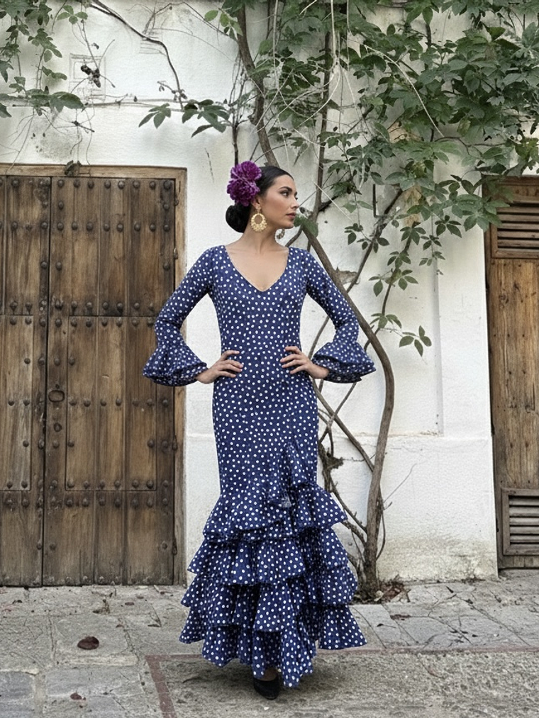 VESTIDO LUCÍA AZULINA LUNAR PEQUEMEDIANO 1