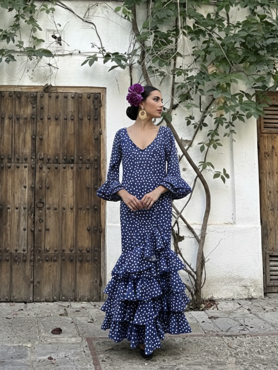 VESTIDO LUCÍA AZULINA LUNAR PEQUEMEDIANO 2