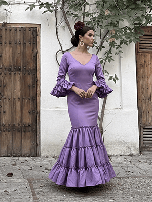 VESTIDO CARMEN LILA LISO