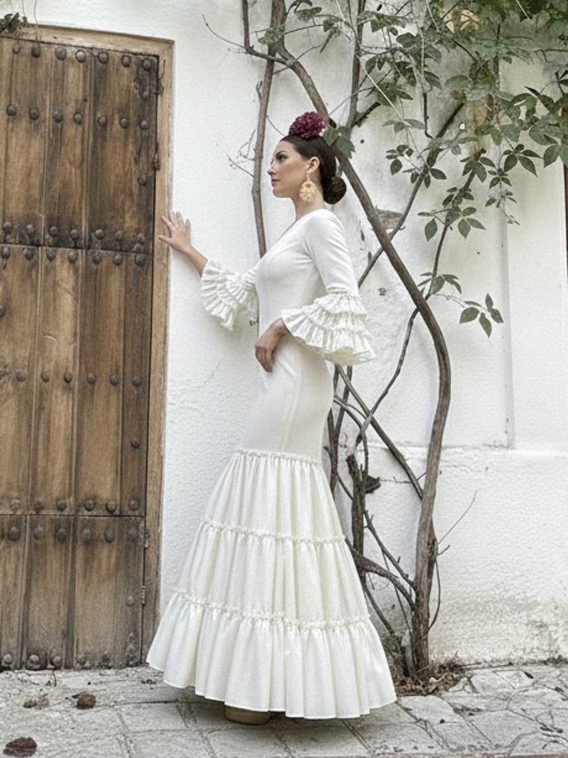 VESTIDO CARMEN CREMA LISO 1