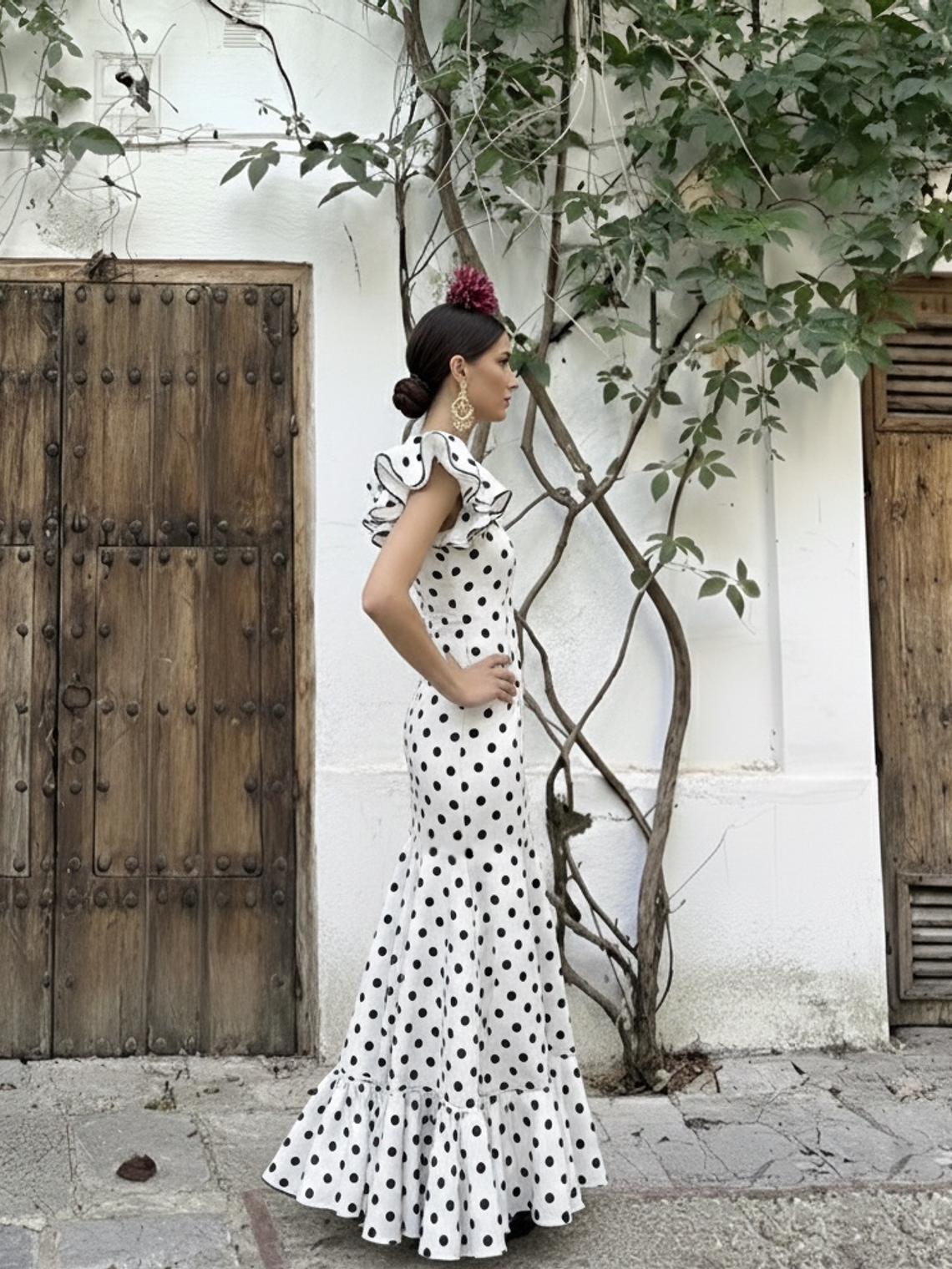 BATA BLANCA LUNAR NEGRO MEDIANO 2