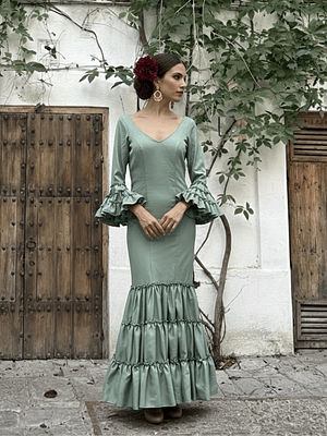 VESTIDO CARMEN VERDE EMPOLVADO