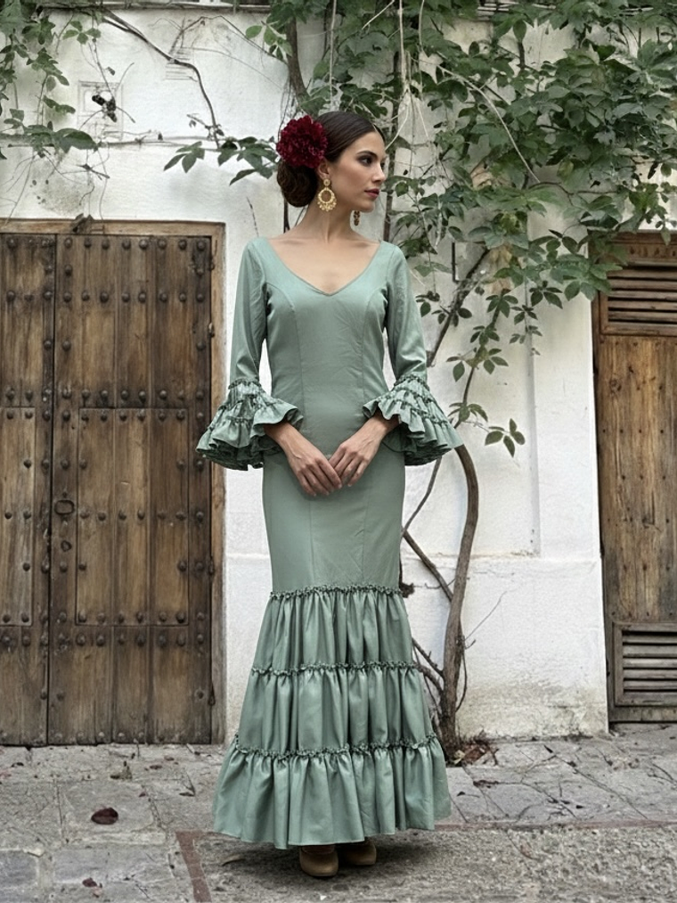 VESTIDO CARMEN VERDE EMPOLVADO 1