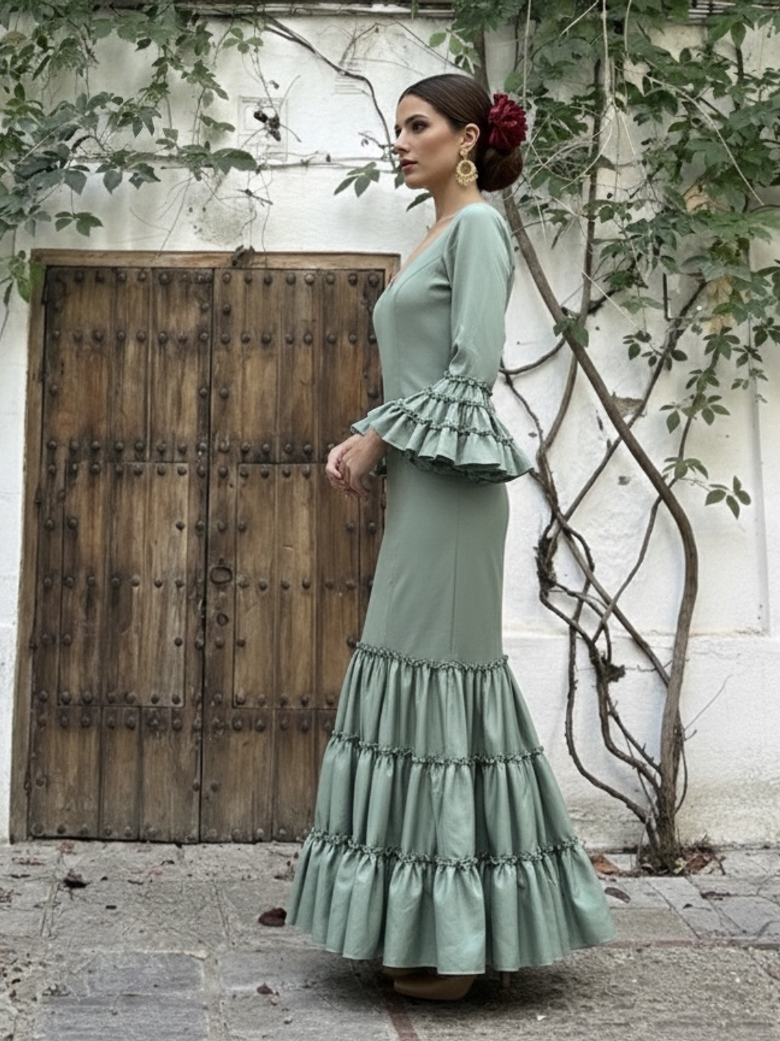 VESTIDO CARMEN VERDE EMPOLVADO 2