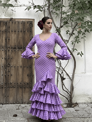 VESTIDO LUCÍA MALVA LUNAR MORADO