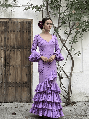 VESTIDO LUCÍA MALVA LUNAR MORADO