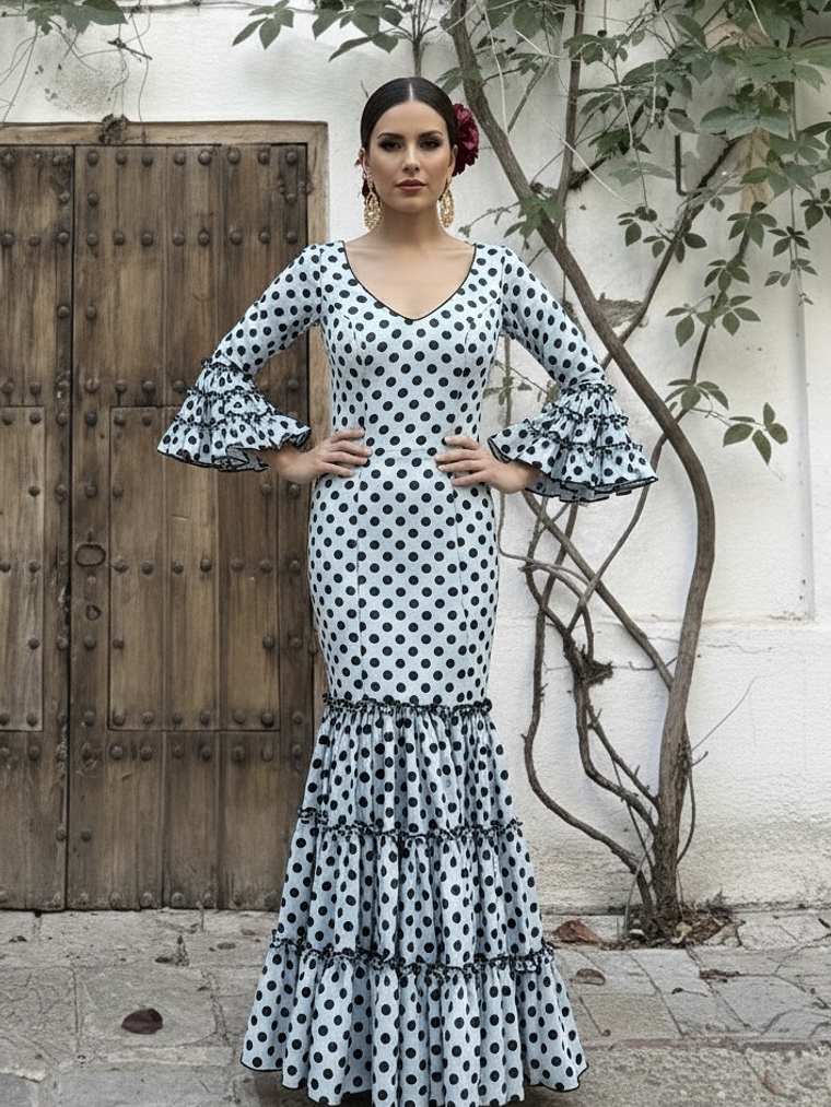 VESTIDO CARMEN CELESTE LUNAR NEGRO MEDIANO 1