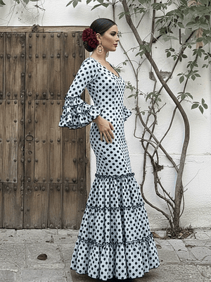 VESTIDO CARMEN CELESTE LUNAR NEGRO MEDIANO