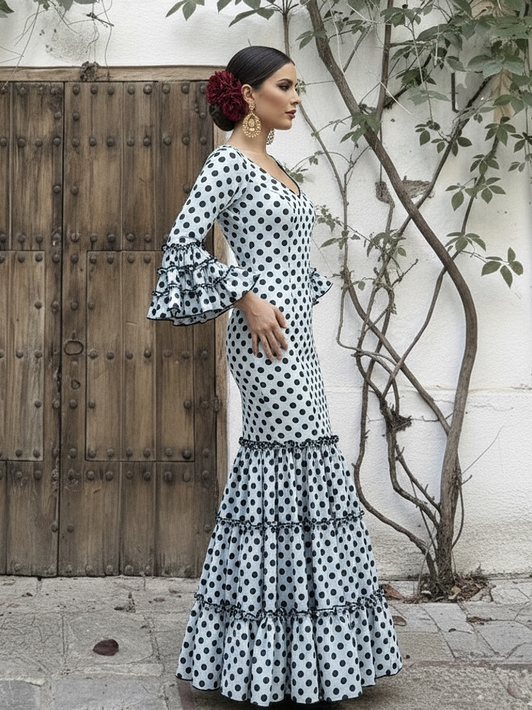 VESTIDO CARMEN CELESTE LUNAR NEGRO MEDIANO 2