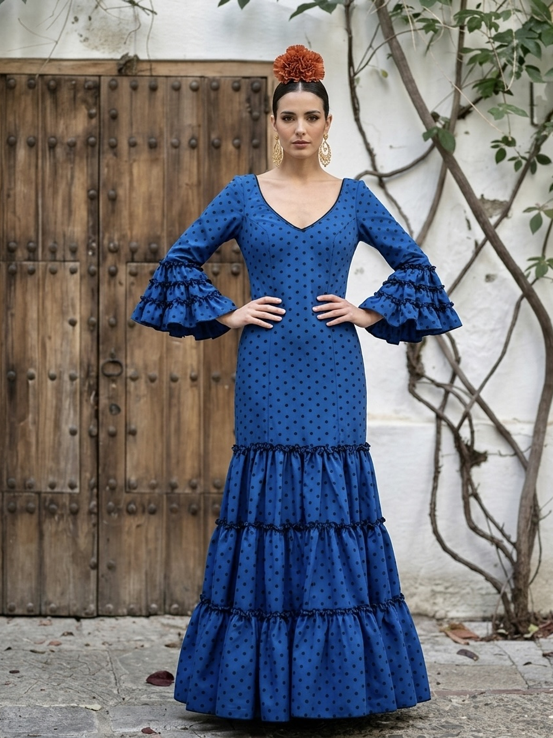 VESTIDO CARMEN AZULINA LUNAR NEGRO 1