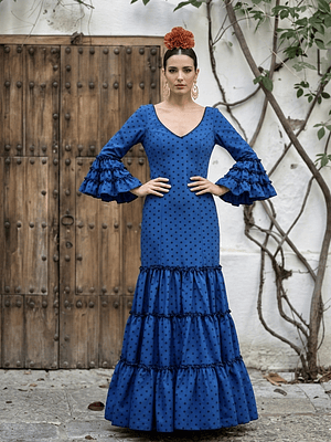 VESTIDO CARMEN AZULINA LUNAR NEGRO