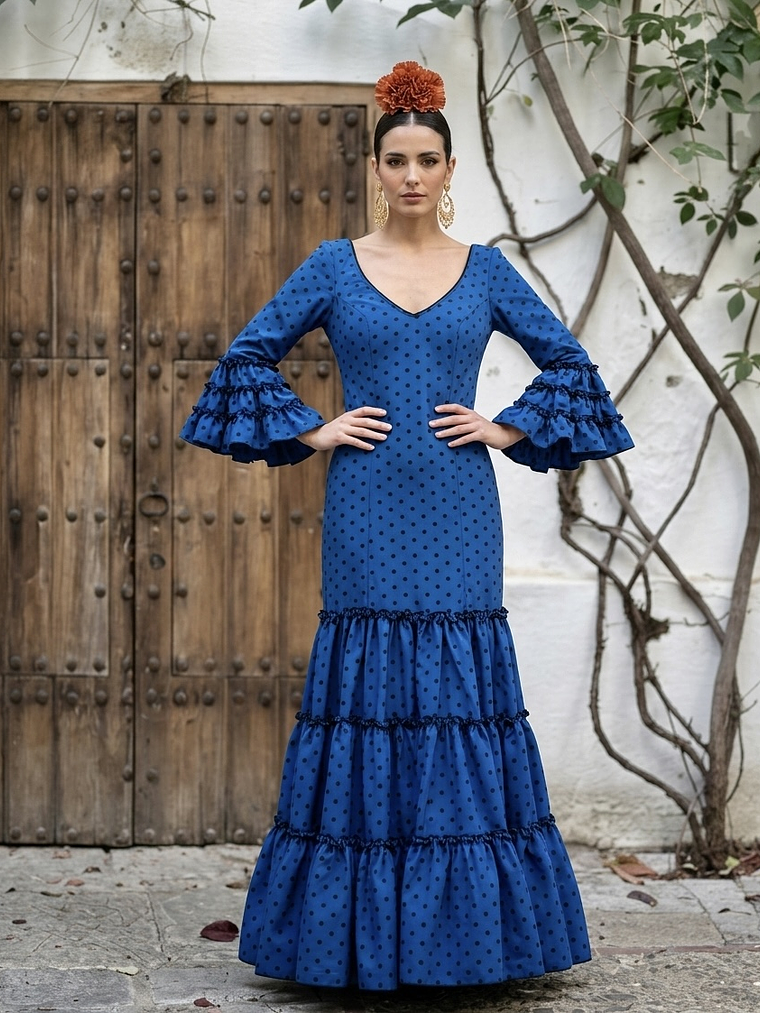 VESTIDO CARMEN AZULINA LUNAR NEGRO 1