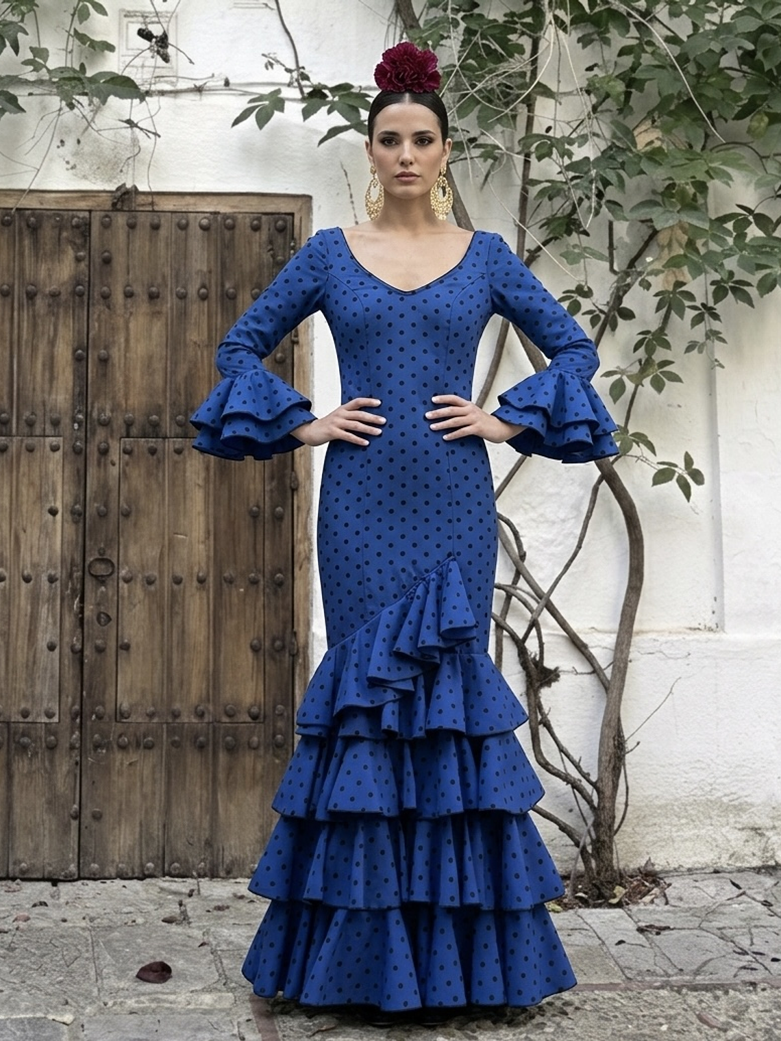 VESTIDO LUCÍA AZULINA LUNAR NEGRO 1