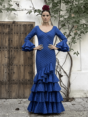 VESTIDO LUCÍA AZULINA LUNAR NEGRO