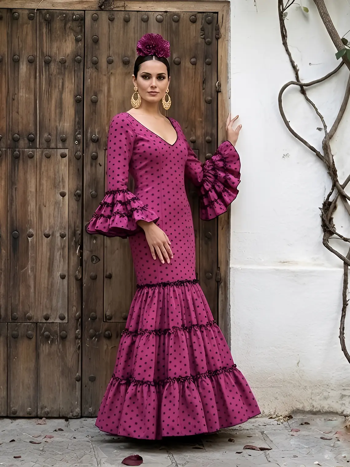 VESTIDO CARMEN BUGANVILLA LUNAR NEGRO 1