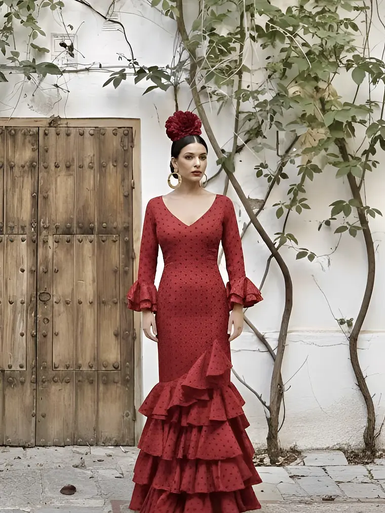 VESTIDO LUCÍA ROJO LUNAR 1